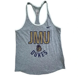 Nike JMU Gray Cotton Tank Top, Size Large Fitted/Flare James Madison University